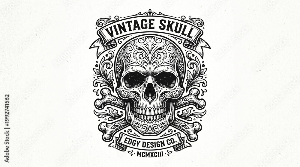 Fototapeta premium skull and crossbones on black background