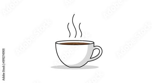 A steaming hot cup of coffee.