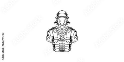 Ancient Roman Soldier Bust Illustration Representing History and Military Power