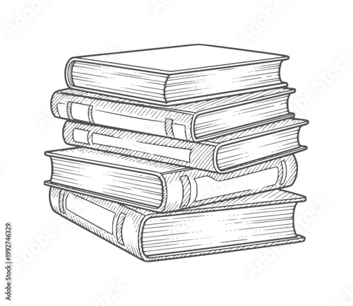 Stack of six vintage hardback books with textured pages and covers