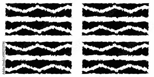 Eight black and white chevron patterns arranged in a grid formation