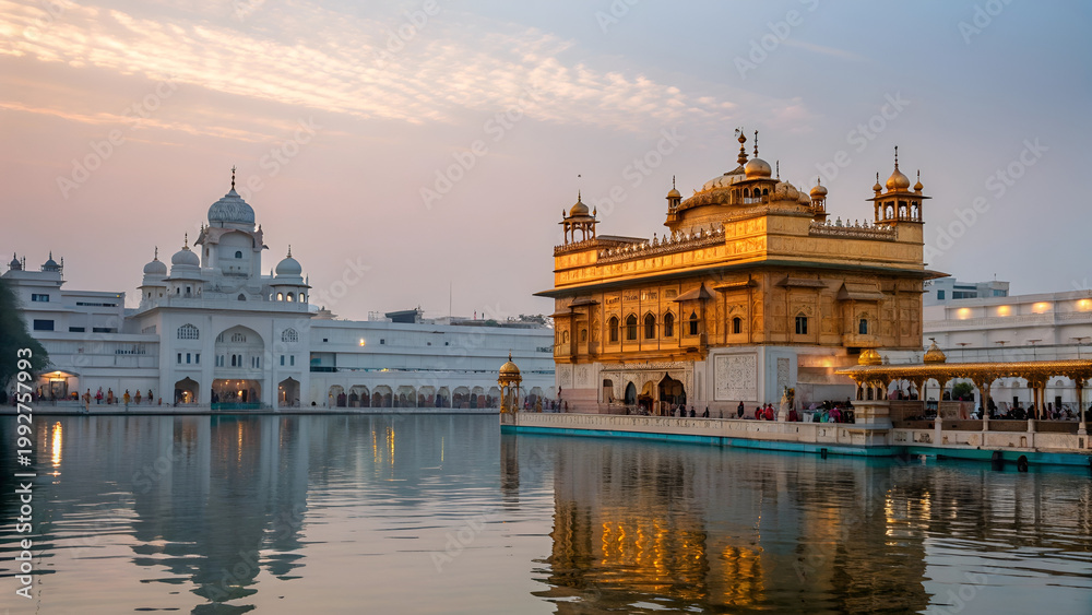 Fototapeta premium Golden Temple at Sunset, Amritsar