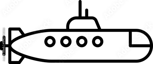 Submarine Underwater Vessel Outline Icon