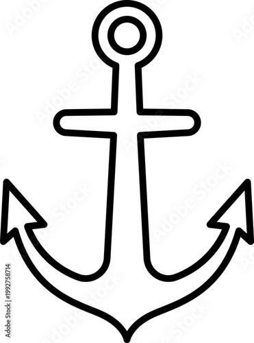 Nautical Anchor Maritime Outline Icon