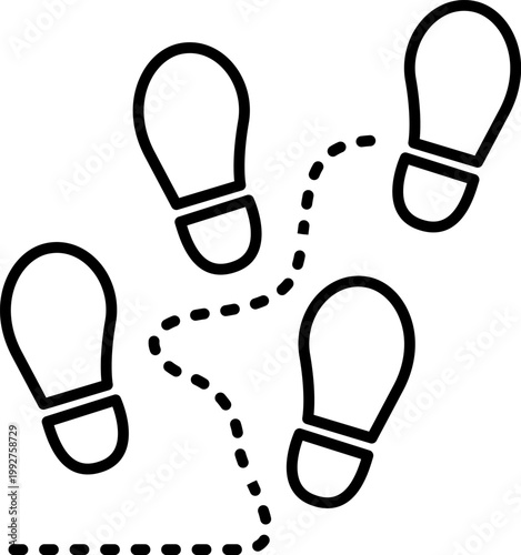 Footprint Trail Path Outline Icon