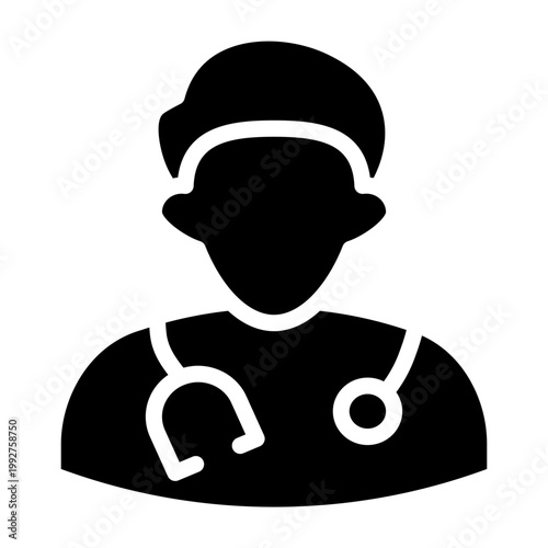 Male Nurse Vector Glyph Icon Design