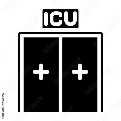 ICU Room Vector Glyph Icon Design