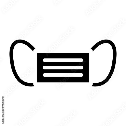 Surgical Mask Vector Glyph Icon Design