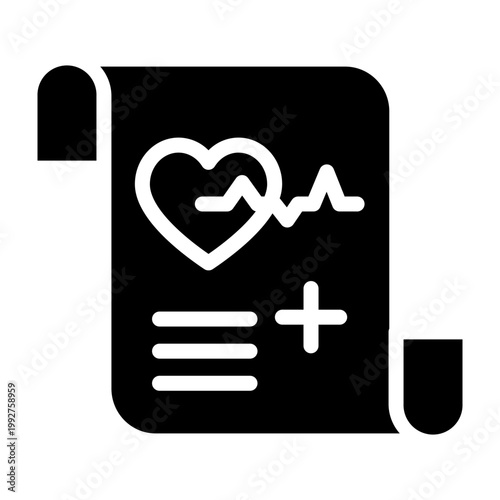 Health Report Vector Glyph Icon Design