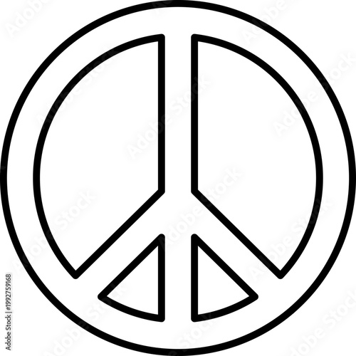 Universal Peace Symbol Circle Outline Icon
