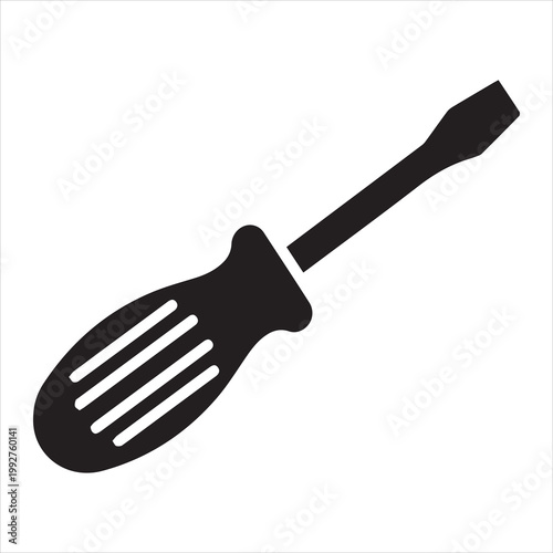 Black silhouette of a grilling spatula on white background 