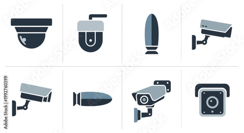 Collection of various security cameras for surveillance and protection.