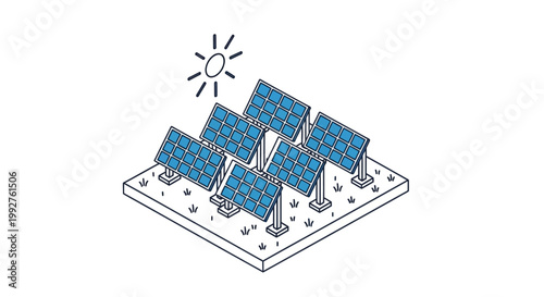 Solar Panel Array Generating Clean Energy from Sunlight.