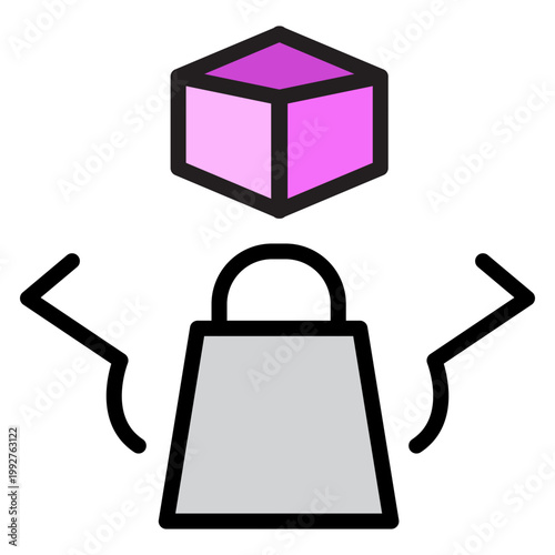 Metaverse Shopping Vector Filled Icon Design