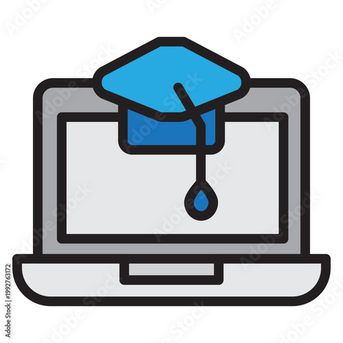 Virtual Training Vector Filled Icon Design