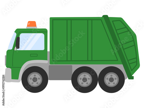 Green Garbage Truck Illustration