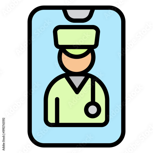 Virtual Doctor Vector Filled Icon Design