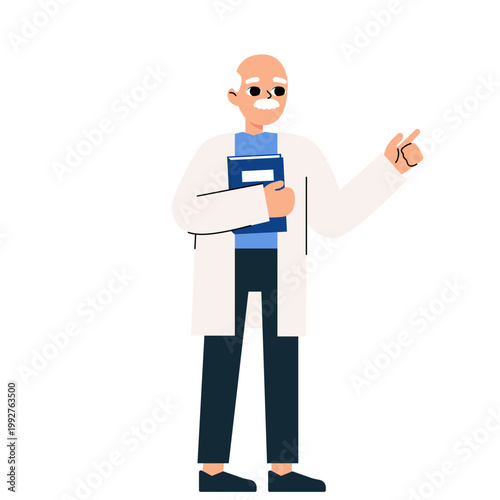 Scientist Presenter Character Illustration