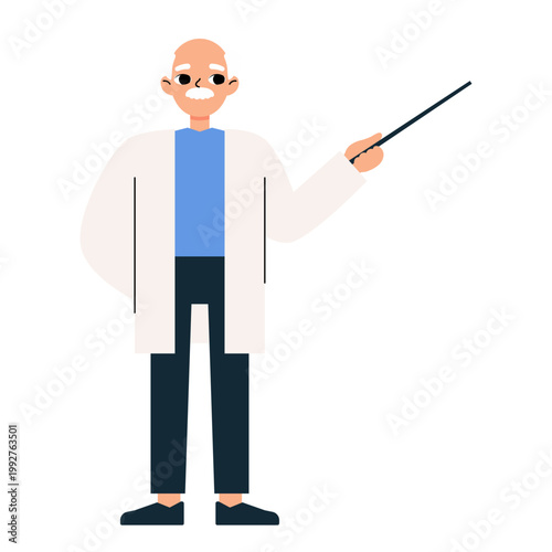 Scientist Presenter Character Illustration
