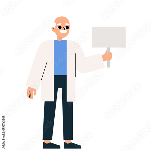 Scientist Presenter Character Illustration