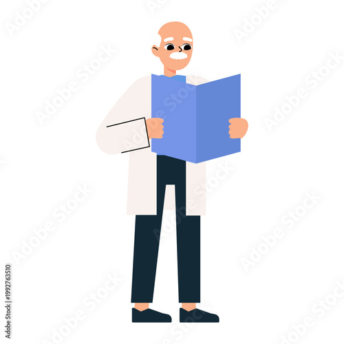 Scientist Presenter Character Illustration
