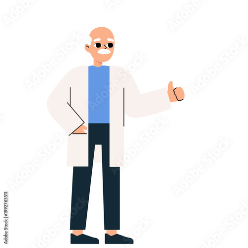 Scientist Presenter Character Illustration