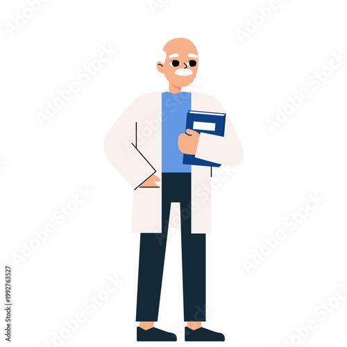 Scientist Presenter Character Illustration
