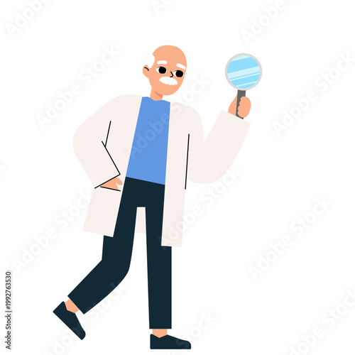 Scientist Presenter Character Illustration