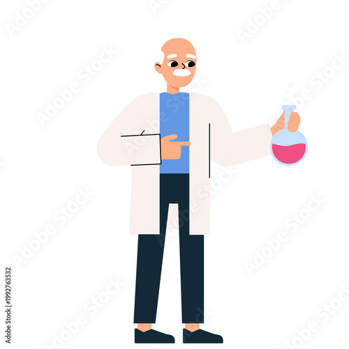 Scientist Presenter Character Illustration