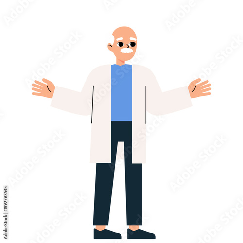 Scientist Presenter Character Illustration