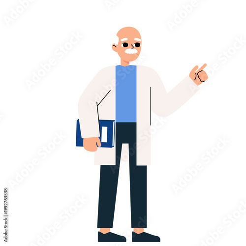 Scientist Presenter Character Illustration