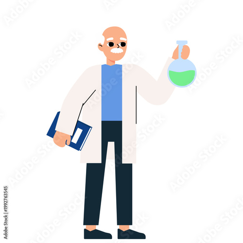 Scientist Presenter Character Illustration
