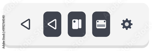 Media control icon set minimal flat vector illustration for video player interface use