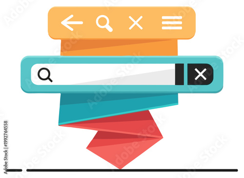 Search toolbar icon set glossy minimal vector illustration for interface design use