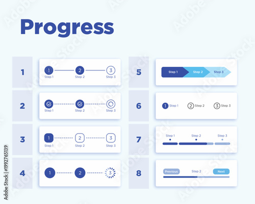 Progress Step Infographic Templates Vector