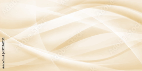 Luxurious golden silk background featuring abstract flowing waves of smooth satin fabric with a soft cream texture and elegant liquid curves for a high-end textile backdrop design