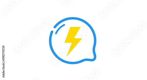 Electricity Idea Speech Bubble Icon.