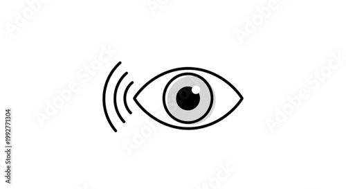 Eye with sound waves emitting.