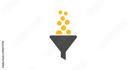 Funnel with gold coins.