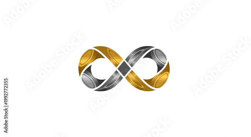 Golden Infinity Symbol Logo.