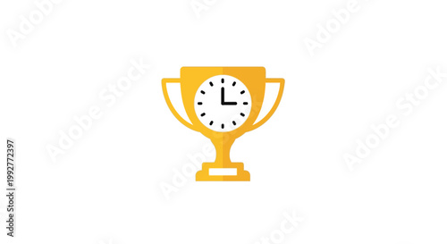 Golden Trophy Clock Icon.