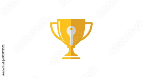 Golden Trophy Cup Award Symbol.