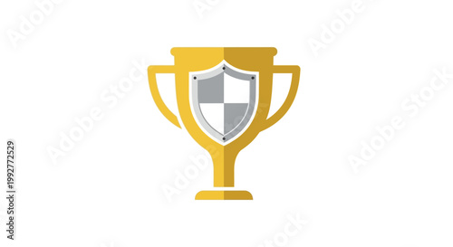 Golden Trophy Cup Award Symbol.