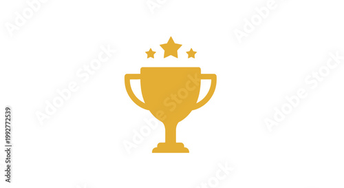Golden Trophy Cup Award Symbol.