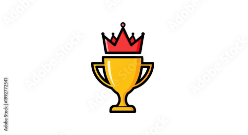 Golden Trophy Cup Award Symbol.
