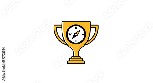 Golden Trophy Cup Award Symbol.