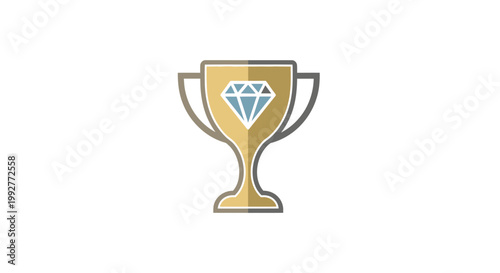 Golden Trophy Cup Award Symbol.