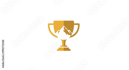 Golden Trophy Cup Award Symbol.