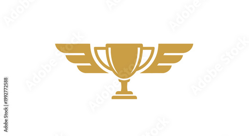 Golden Trophy Cup Award Symbol.