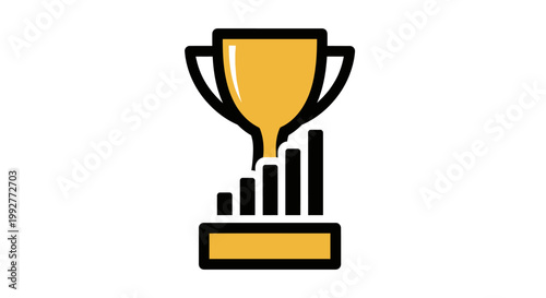 Golden Trophy Cup Icon Award.